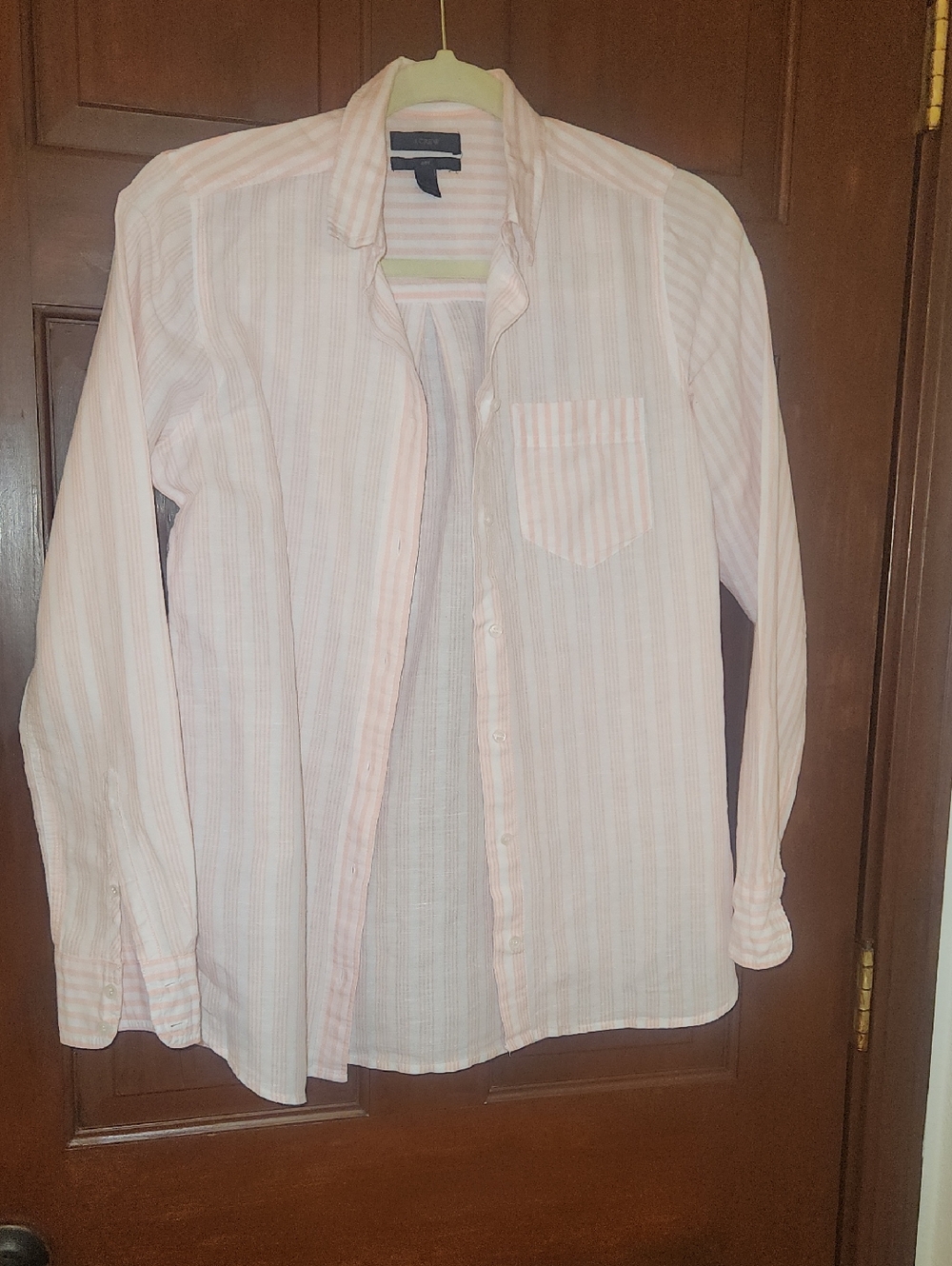 J. Crew Womens Light Pink Stripe Button-Down Shirt
